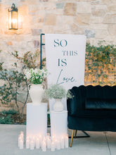 White Round Pillar Stands Set of 5 $210.00